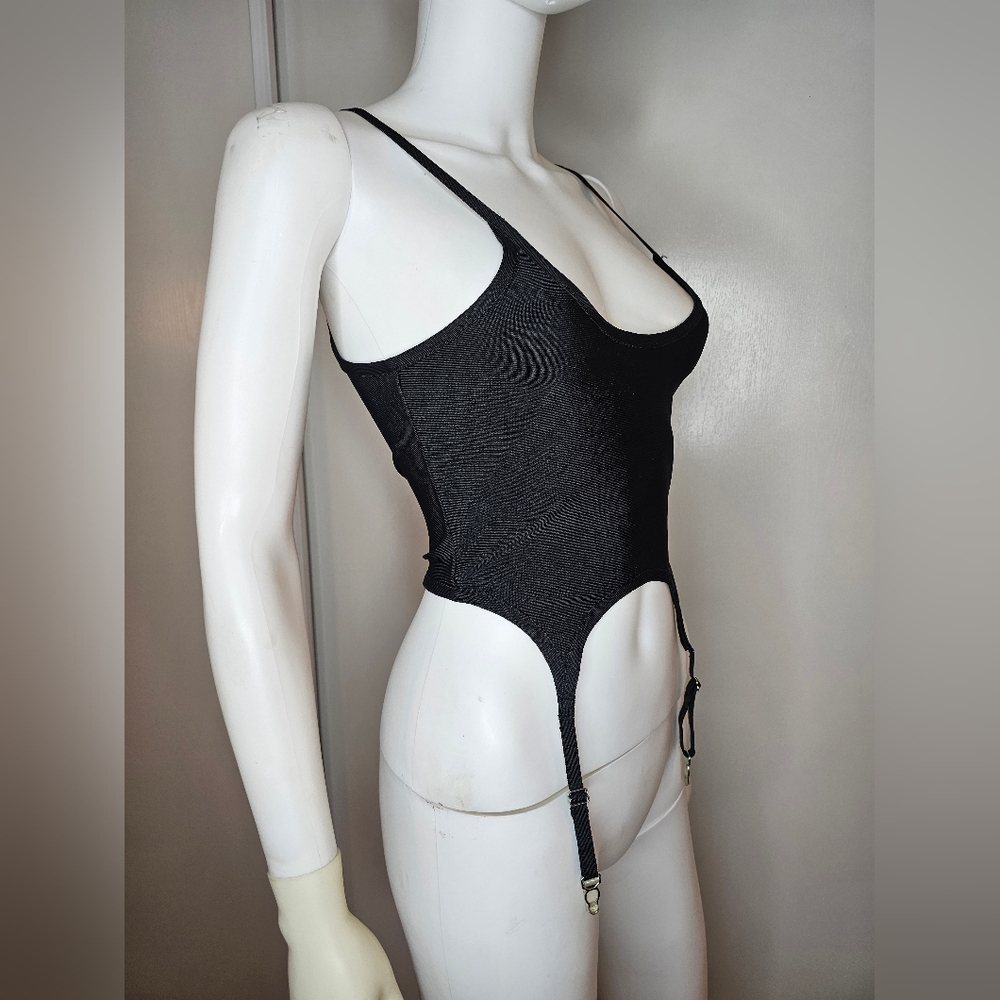 Missguided Gater Tank Top Cropped Black Size US 2 Uk 6 EUR 34 Bandage